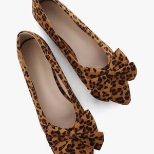 Leopard Print Bow Flats